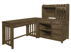 Blanche Brown Gray 4-piece Corner Desk - Ornate Home