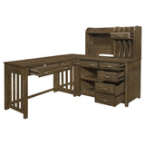 Blanche Brown Gray 4-piece Corner Desk - Ornate Home