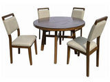 Blanche Brown 5-Piece Round Dining Set - Ornate Home