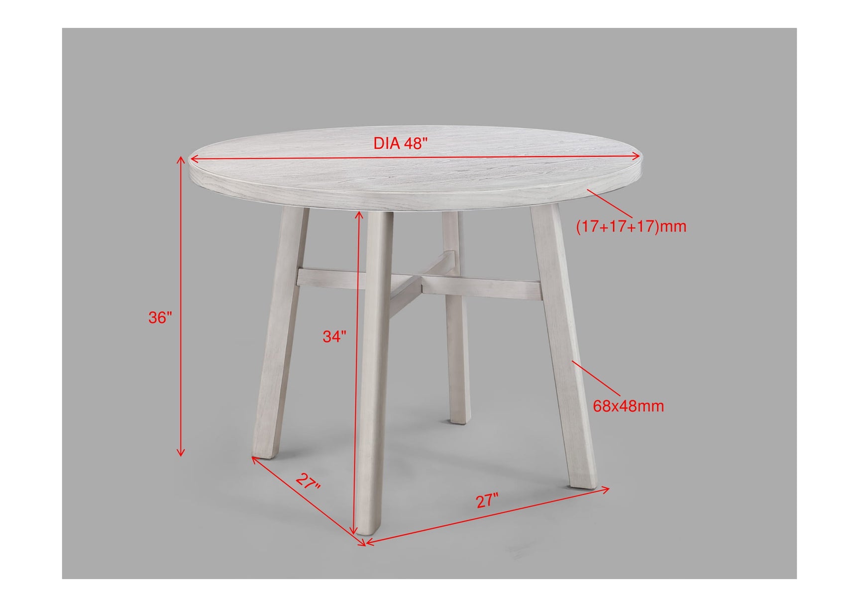 Blanche Gray Round Counter Height Table - Ornate Home
