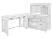 Blanche White 4-piece Corner Desk - Ornate Home