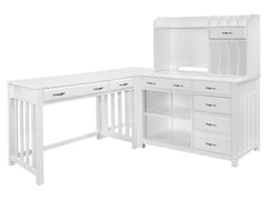 Blanche White 4-piece Corner Desk - Ornate Home