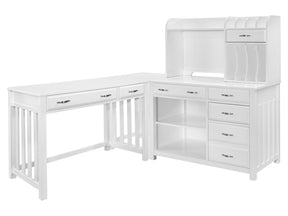 Blanche White 4-piece Corner Desk - Ornate Home