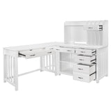 Blanche White 4-piece Corner Desk - Ornate Home