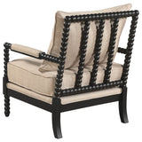 Blanchett Beige/Black Upholstered Bobbin Accent Chair - Ornate Home