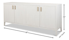 Blanco White 4 Door Buffet - Ornate Home