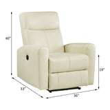 Blane Beige Leather Power Motion Recliner - Ornate Home