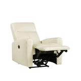 Blane Beige Leather Power Motion Recliner - Ornate Home