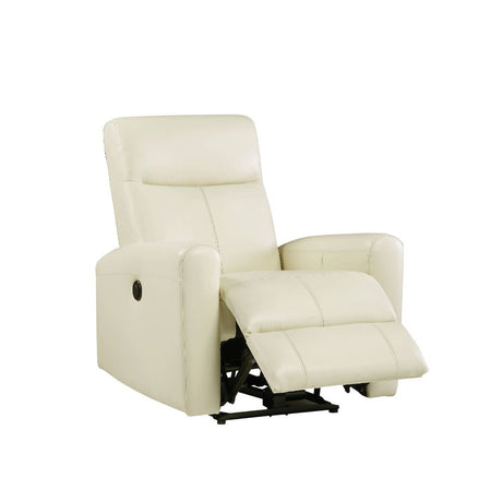 Blane Beige Leather Power Motion Recliner - Ornate Home