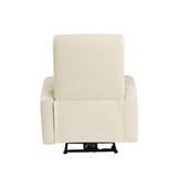 Blane Beige Leather Power Motion Recliner - Ornate Home