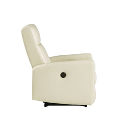 Blane Beige Leather Power Motion Recliner - Ornate Home