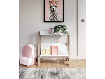 Blariden White/Tan Small Bookcase - Ornate Home