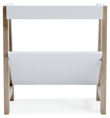 Blariden White/Tan Small Bookcase - Ornate Home