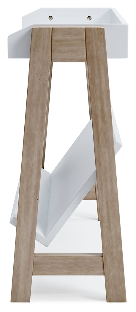 Blariden White/Tan Small Bookcase - Ornate Home