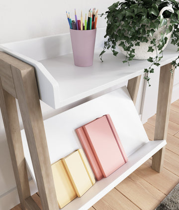 Blariden White/Tan Small Bookcase - Ornate Home