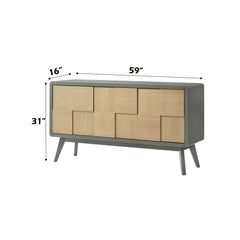 Blayde Light Gray & Natural Server - Ornate Home