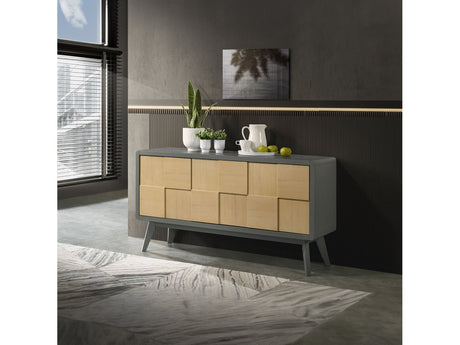 Blayde Light Gray & Natural Server - Ornate Home