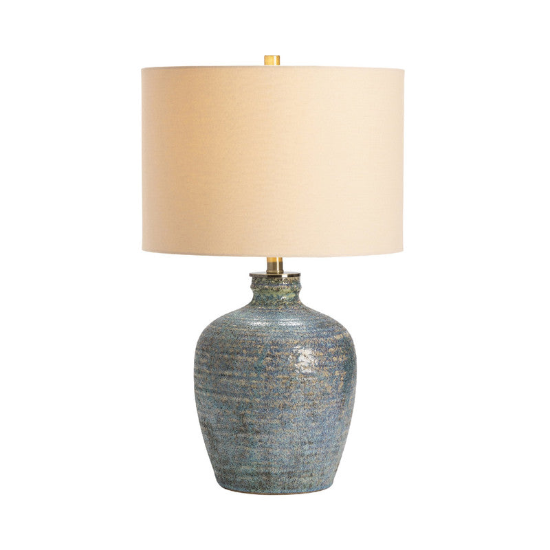 Blaze Blue Earthenware Table Lamp - Ornate Home