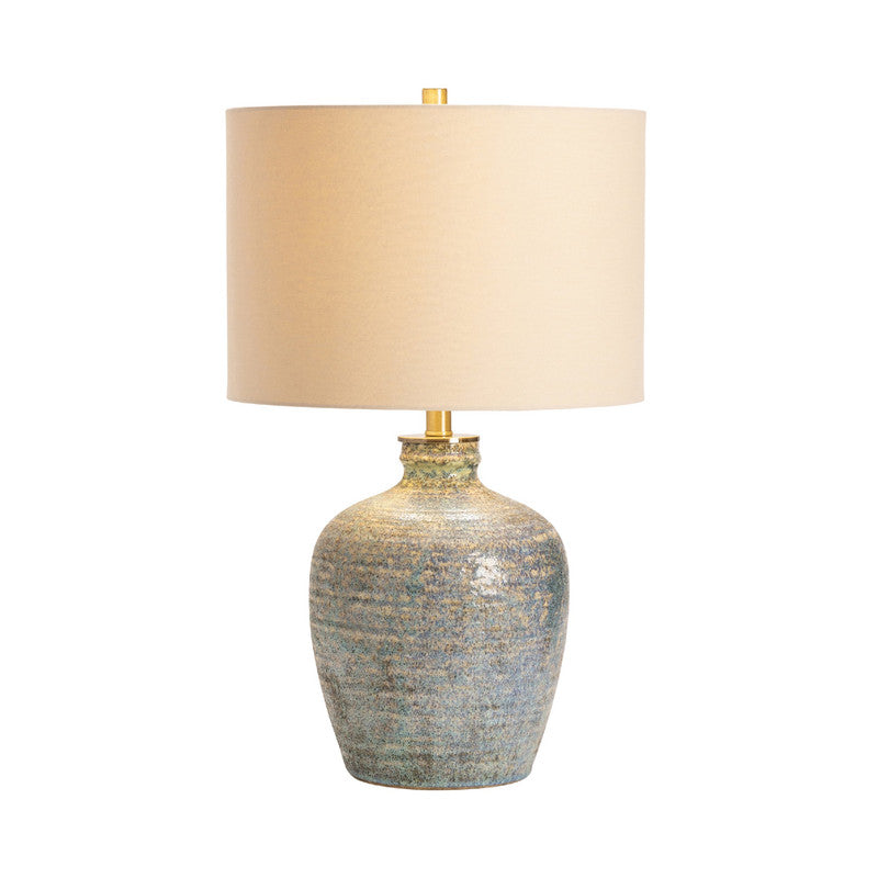 Blaze Blue Earthenware Table Lamp - Ornate Home