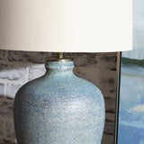 Blaze Blue Earthenware Table Lamp - Ornate Home