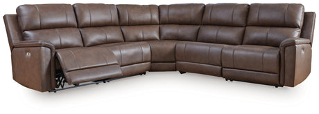 Bleckley Espresso 5-Piece Power Reclining Sectional - Ornate Home