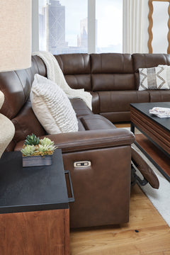 Bleckley Espresso 5-Piece Power Reclining Sectional - Ornate Home