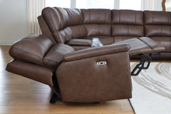 Bleckley Espresso 6-Piece Power Reclining Sectional - Ornate Home