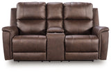 Bleckley Espresso PWR REC Loveseat/CON/ADJ HDRST - Ornate Home