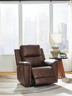 Bleckley Espresso PWR Recliner/ADJ Headrest - Ornate Home