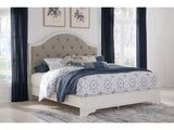 Blendon Rustic Brown King Upholstered Panel Bed - Ornate Home