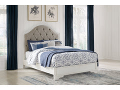 Blendon Rustic Brown Queen Upholstered Panel Bed - Ornate Home