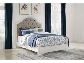 Blendon Rustic Brown Queen Upholstered Panel Bed - Ornate Home