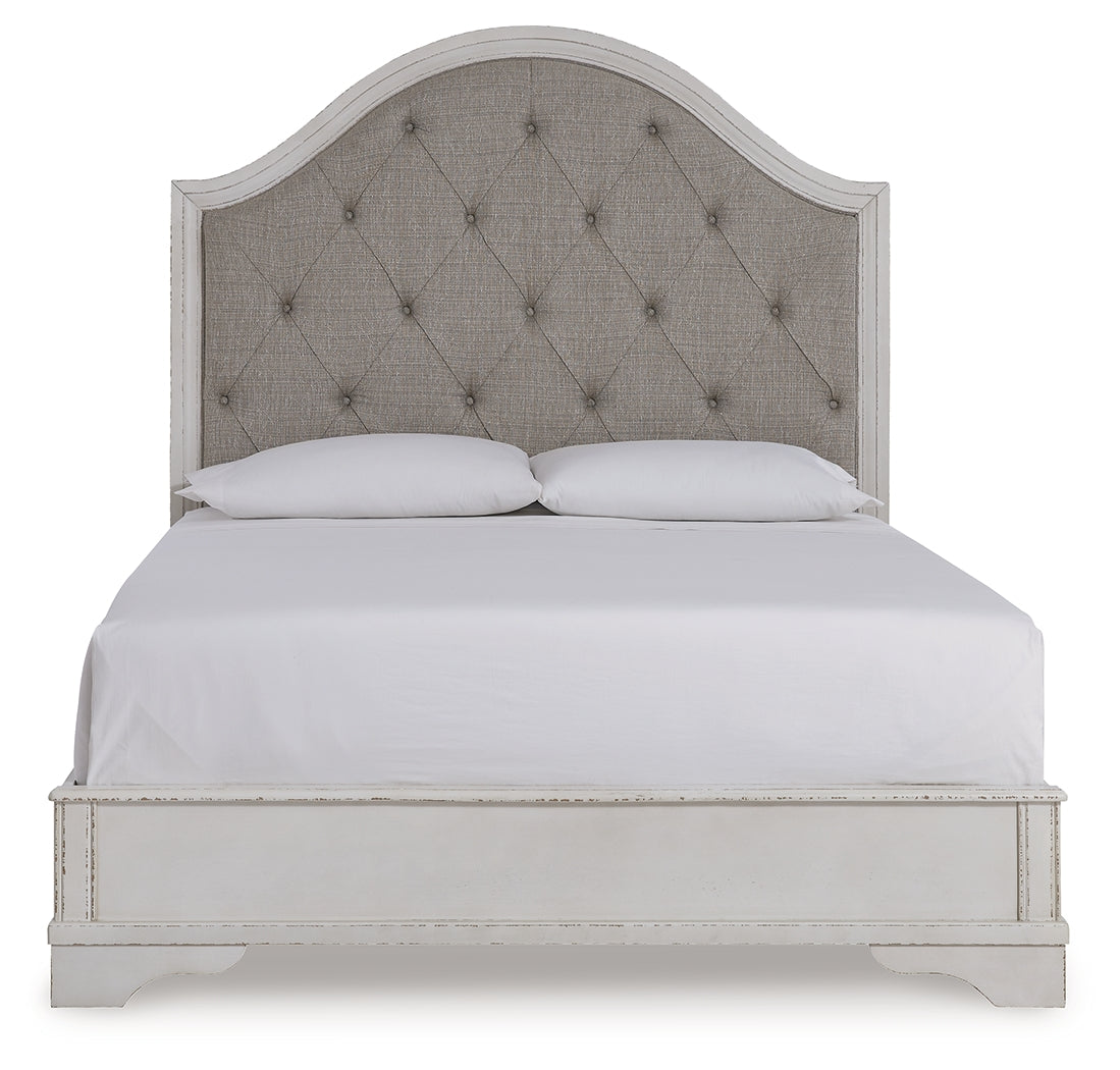 Blendon Rustic Brown Queen Upholstered Panel Bed - Ornate Home
