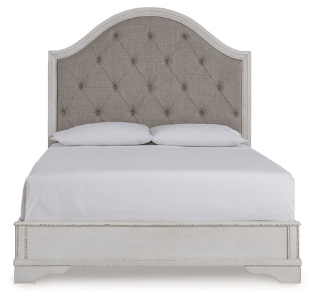 Blendon Rustic Brown Queen Upholstered Panel Bed - Ornate Home