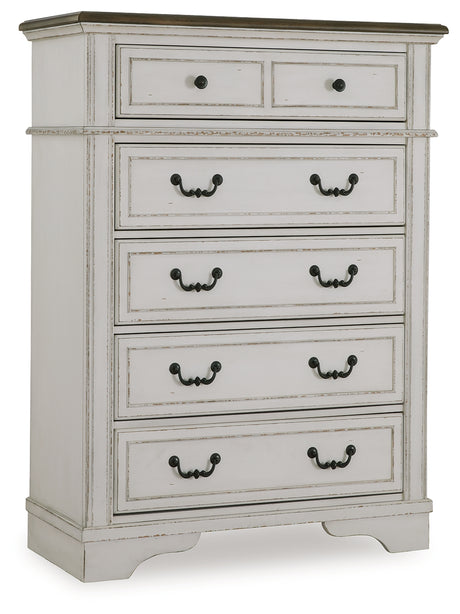 Blendon Two-tone Five Drawer Chest - Ornate Home