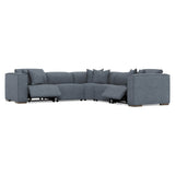 Bliss Blue 5-Piece Fabric Power Motion Sectional - Ornate Home
