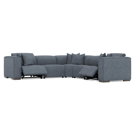 Bliss Blue 5-Piece Fabric Power Motion Sectional - Ornate Home