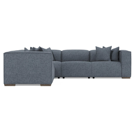 Bliss Blue 5-Piece Fabric Power Motion Sectional - Ornate Home
