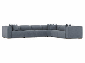 Bliss Blue 6-Piece Fabric Power Motion Sectional - Ornate Home