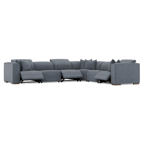 Bliss Blue 6-Piece Fabric Power Motion Sectional - Ornate Home