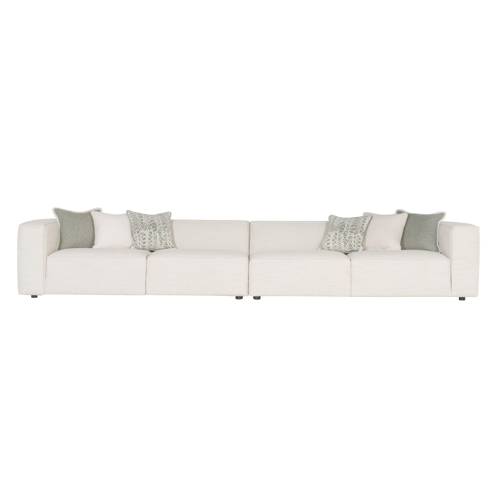 Bliss White/Cream 2-Piece Fabric Sectional - Ornate Home
