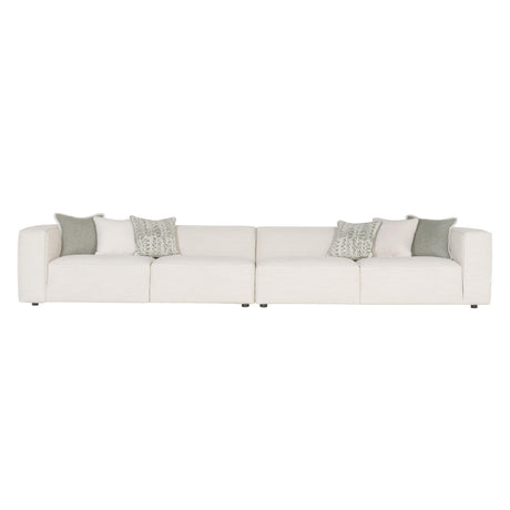 Bliss White/Cream 2-Piece Fabric Sectional - Ornate Home