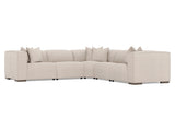 Bliss White/Cream 5-Piece Fabric Power Motion Sectional - Ornate Home