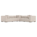 Bliss White/Cream 5-Piece Fabric Power Motion Sectional - Ornate Home