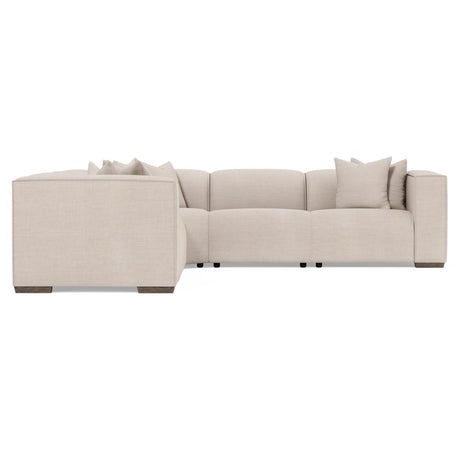 Bliss White/Cream 5-Piece Fabric Power Motion Sectional - Ornate Home