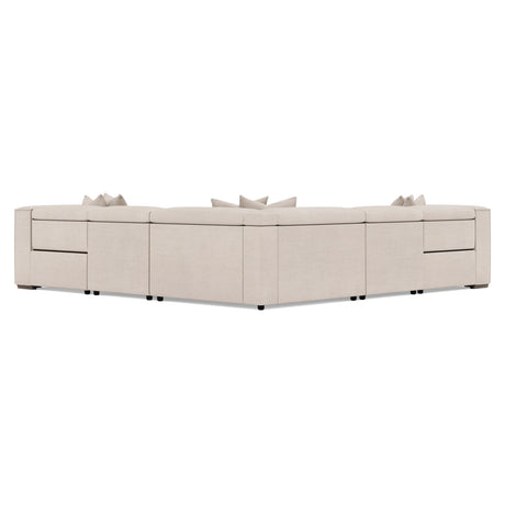 Bliss White/Cream 5-Piece Fabric Power Motion Sectional - Ornate Home