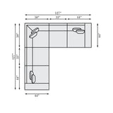 Bliss White/Cream 5-Piece Fabric Power Motion Sectional - Ornate Home