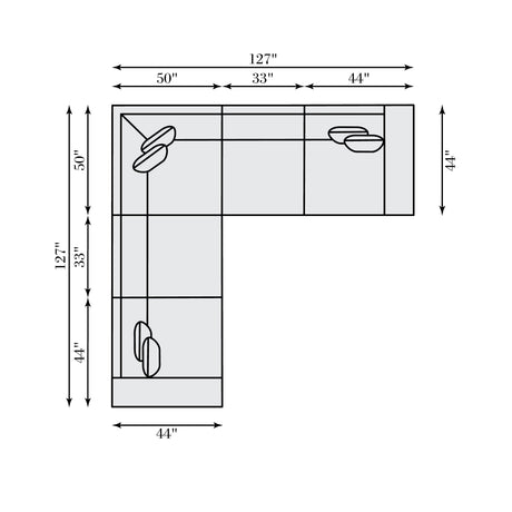 Bliss White/Cream 5-Piece Fabric Power Motion Sectional - Ornate Home