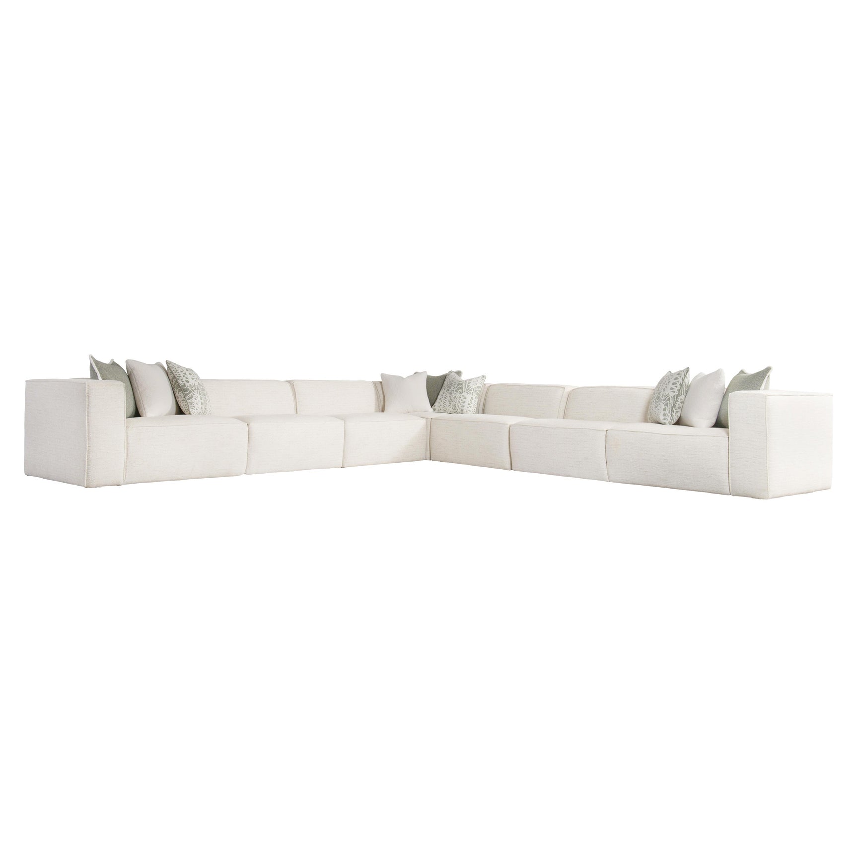Bliss White/Cream 5-Piece Fabric Sectional - Ornate Home