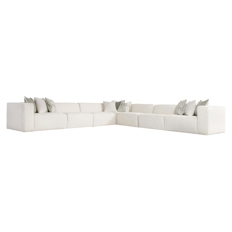 Bliss White/Cream 5-Piece Fabric Sectional - Ornate Home